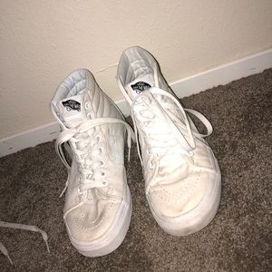 WHITE SK8 HI VANS